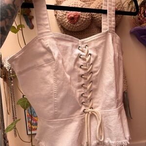 VENUS white denim top